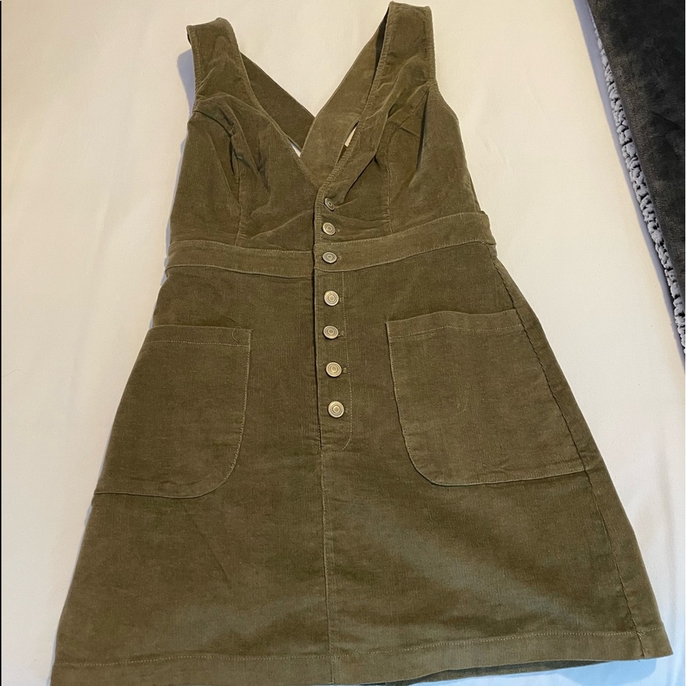 Lulus Army Green Corduroy dress.
